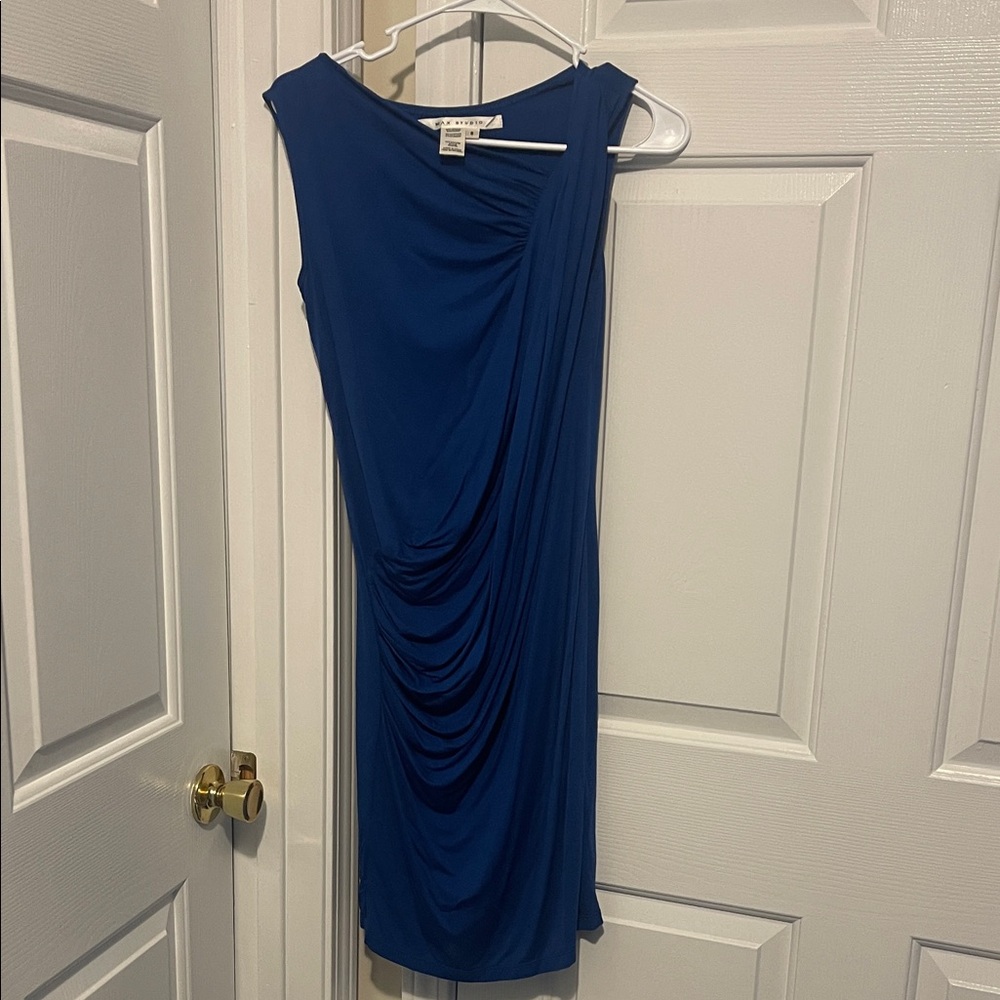 Max Studio One Shoulder Blue Dress